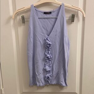 Purple Ruffled Sleeveless Tank Top